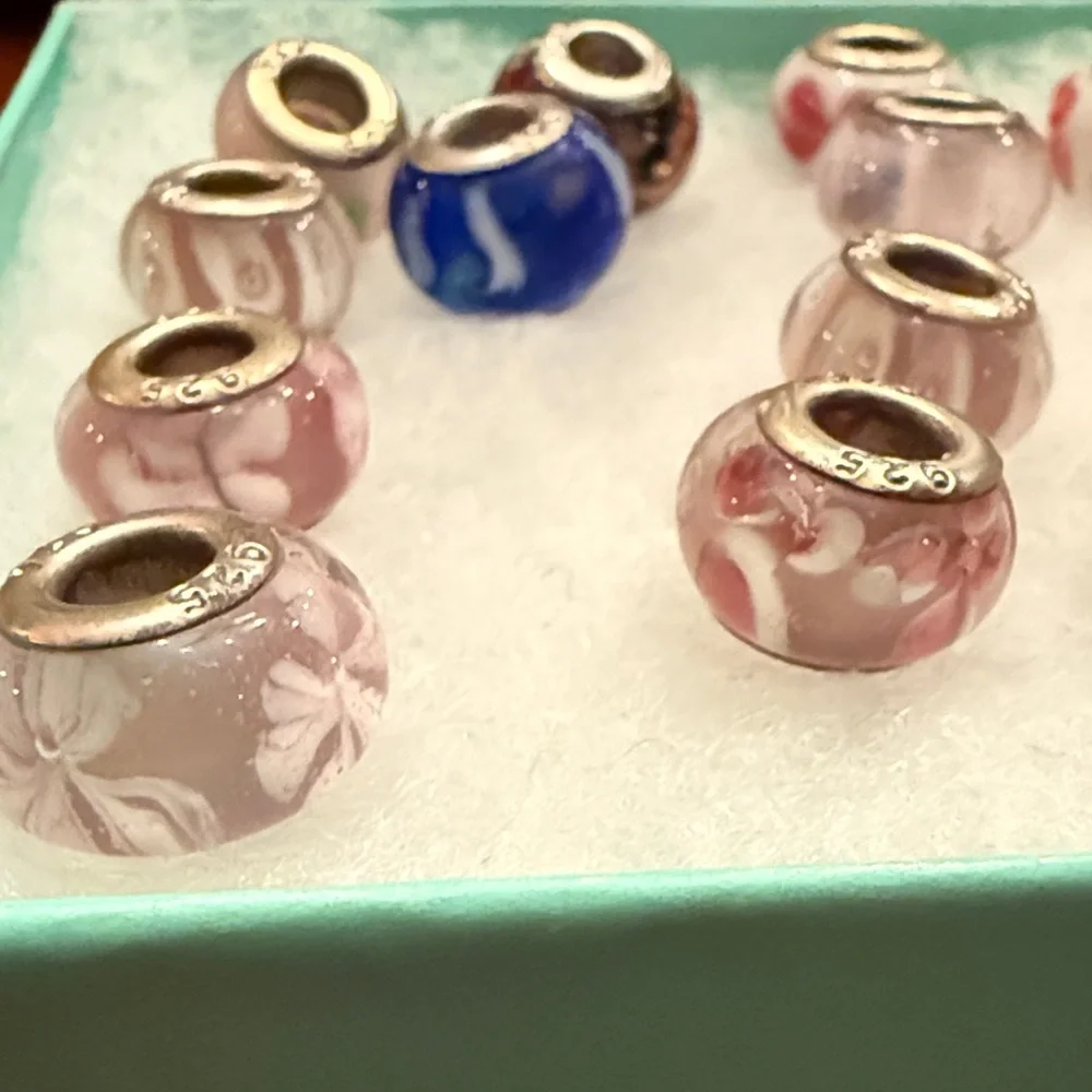 Silver 925 Multicolor Charm Glass Beads Bundle - Picture 2 of 4